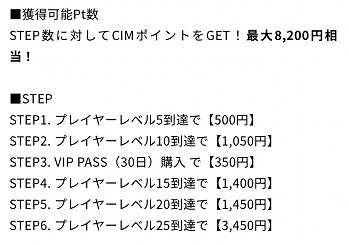 コインカムstepup報酬の画像